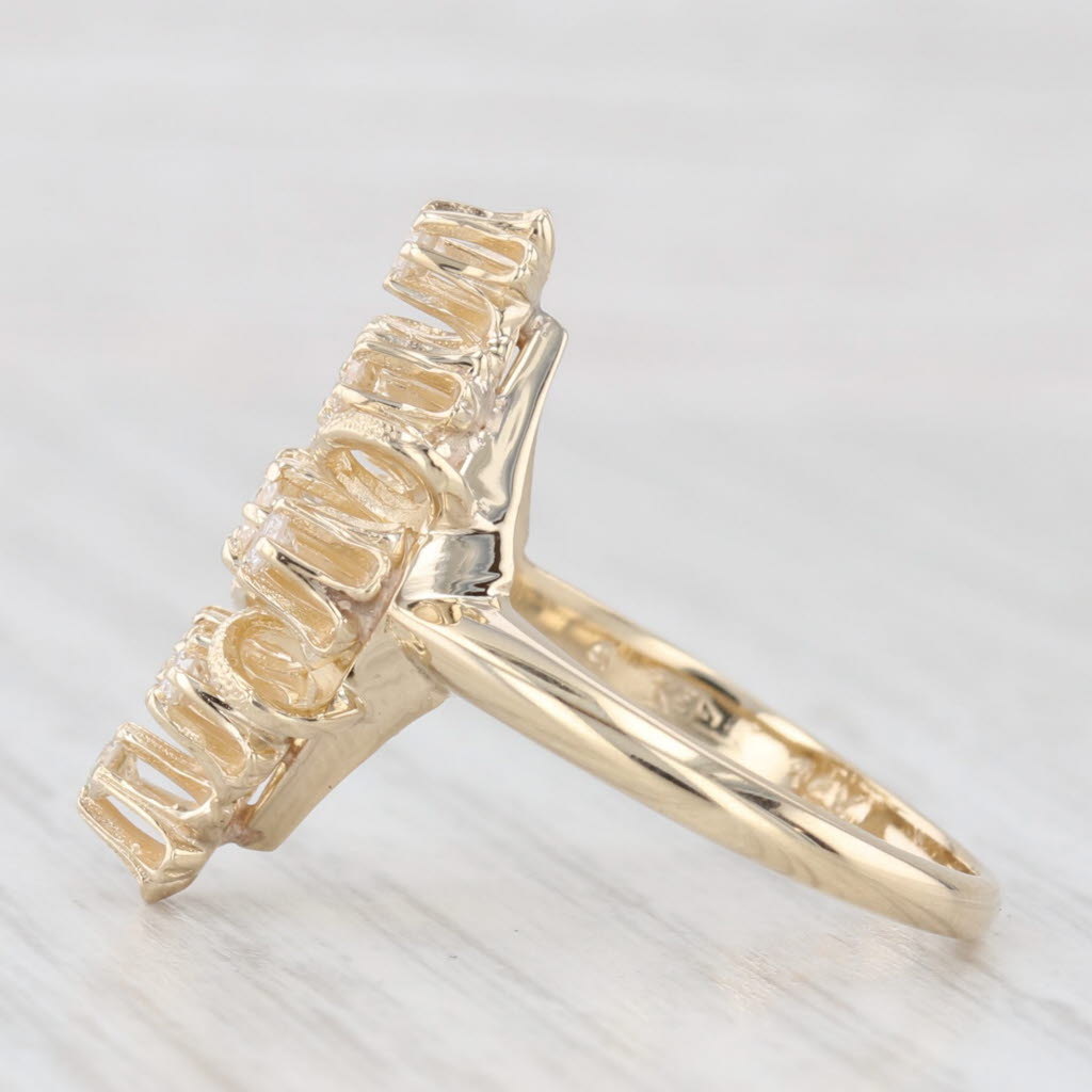 Light Gray 0.36ctw Diamond Cluster Ring 14k Yellow Gold Size 6.25 Cocktail