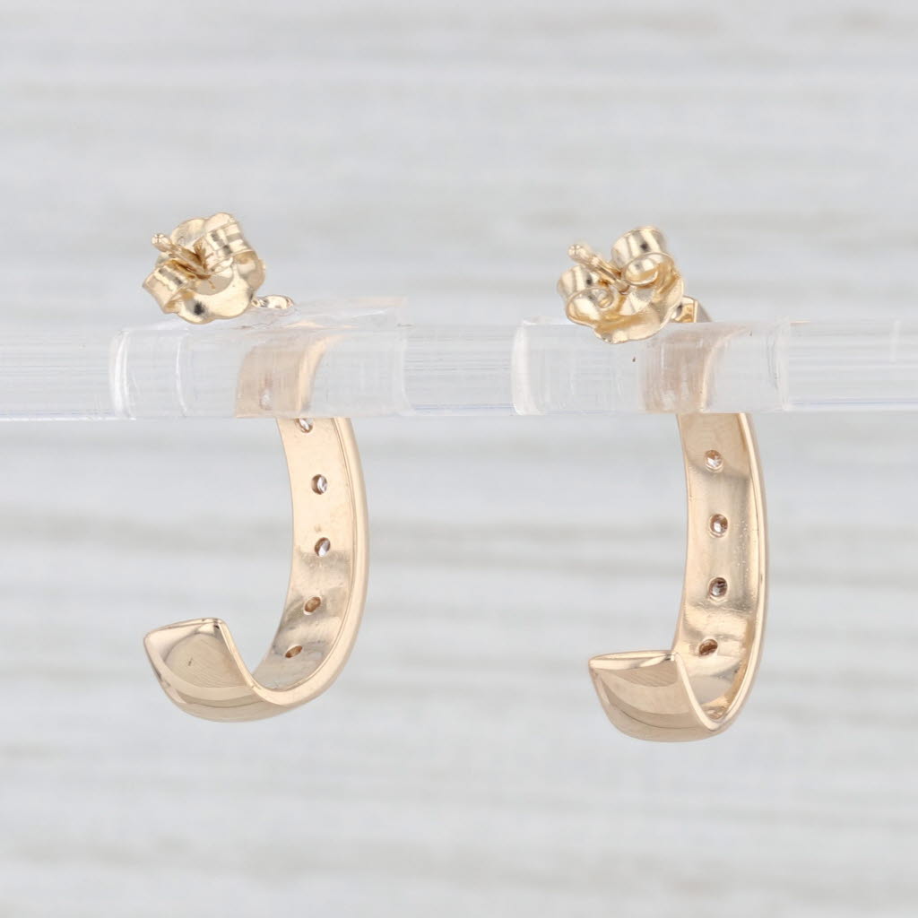 Light Gray 0.50ctw Diamond J-Hook Drop Earrings 14k Yellow Gold