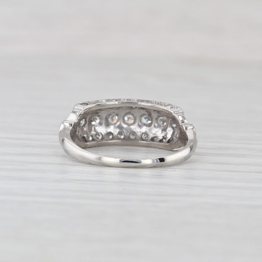Vintage 0.33ctw Diamond Ring Platinum Wedding Anniversary Band Size 5.75