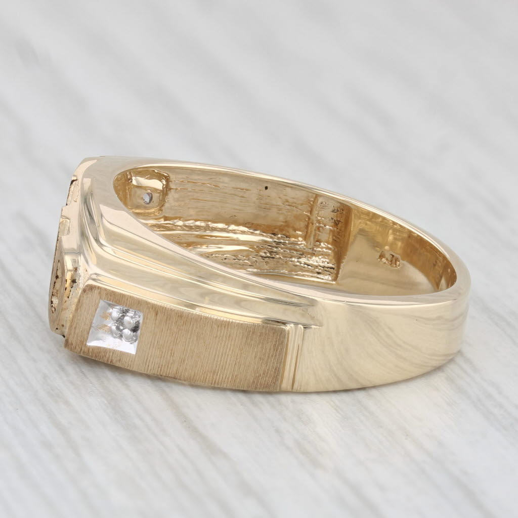 Light Gray DAD Ring 10k Yellow Gold Size 10 Diamond Accents Gift Keepsake