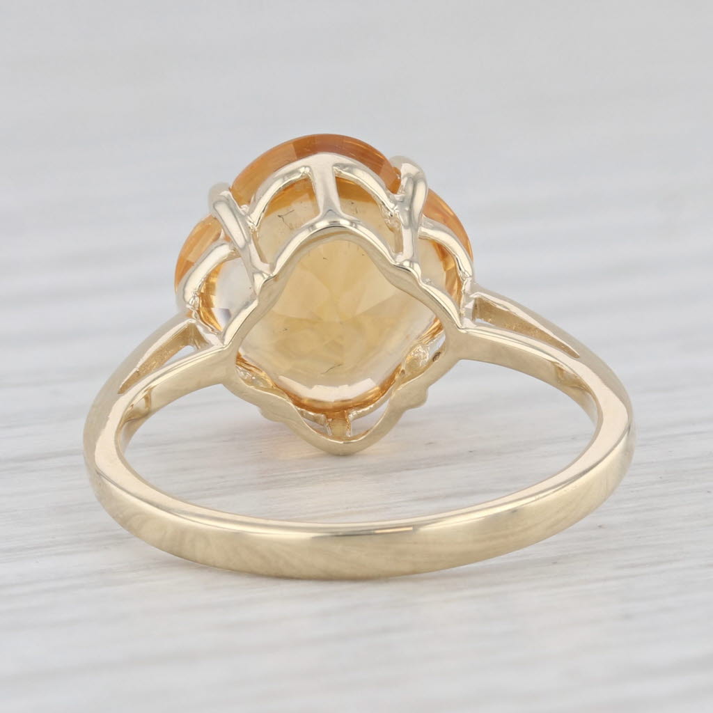 Light Gray 4ct Cushion Citrine Solitaire Ring 10k Yellow Gold Size 6.25