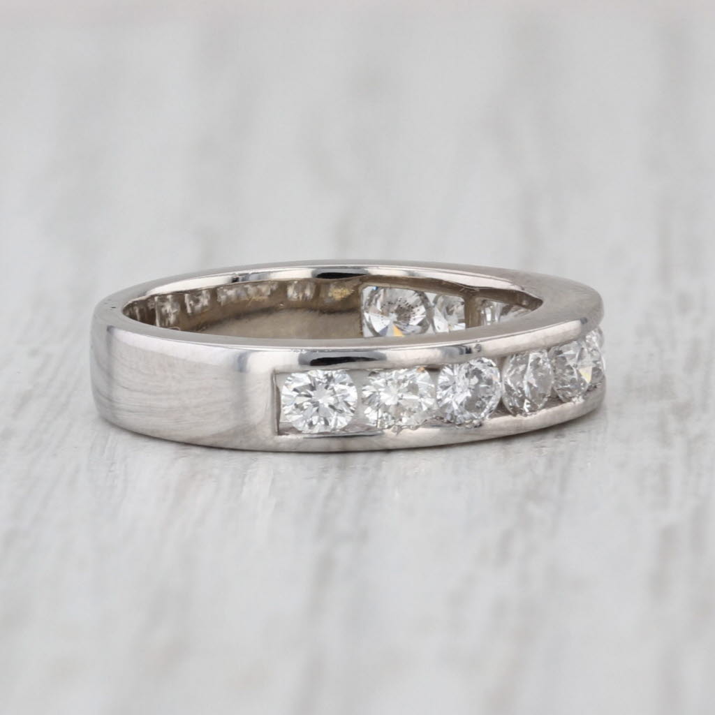 1ctw Diamond Wedding Band 14k White Gold Size 4.75-5 Stackable Anniversary Ring