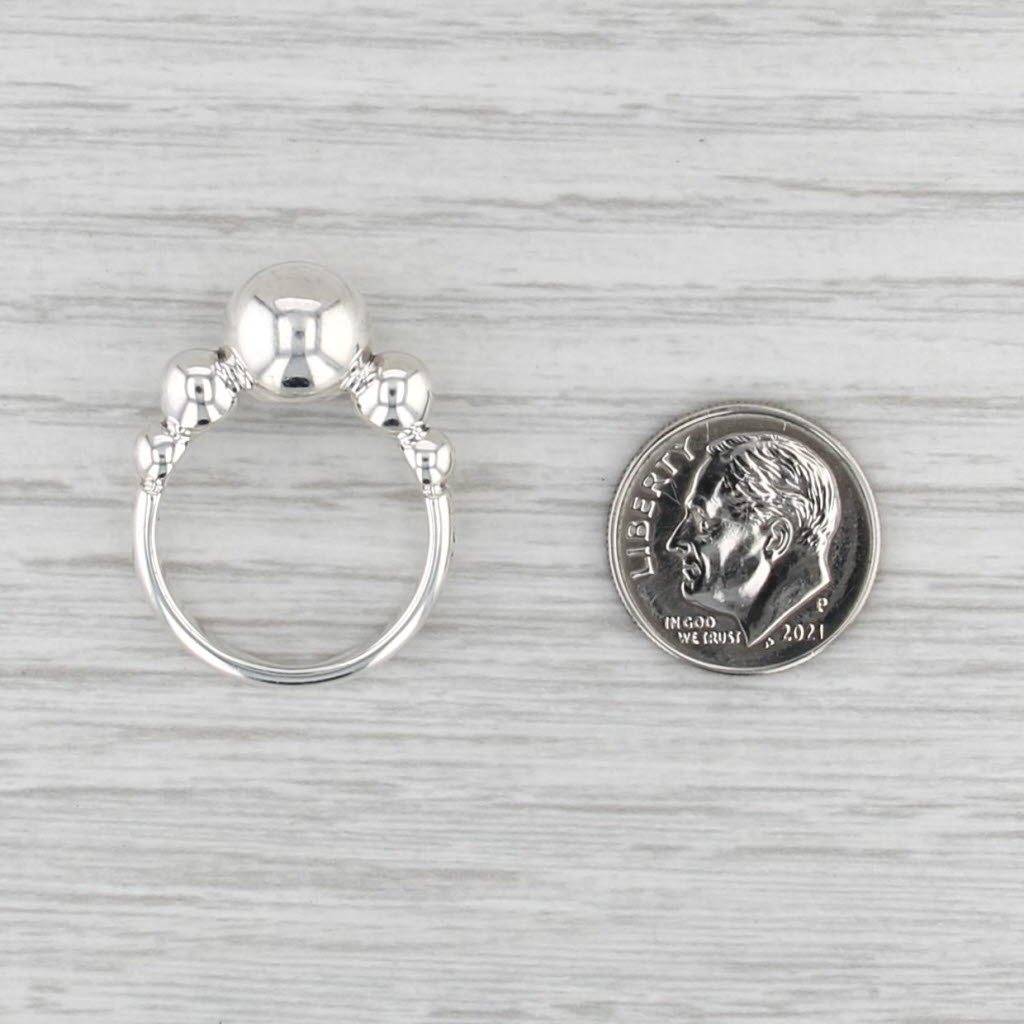 New Lagos Caviar Bubbly Graduated Bead Ring Sterling Silver Size 7
