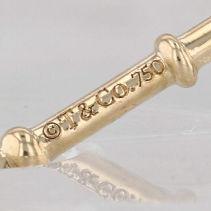 Tiffany & Co Small Heart Skeleton Key Pendant 18k Yellow Gold Charm