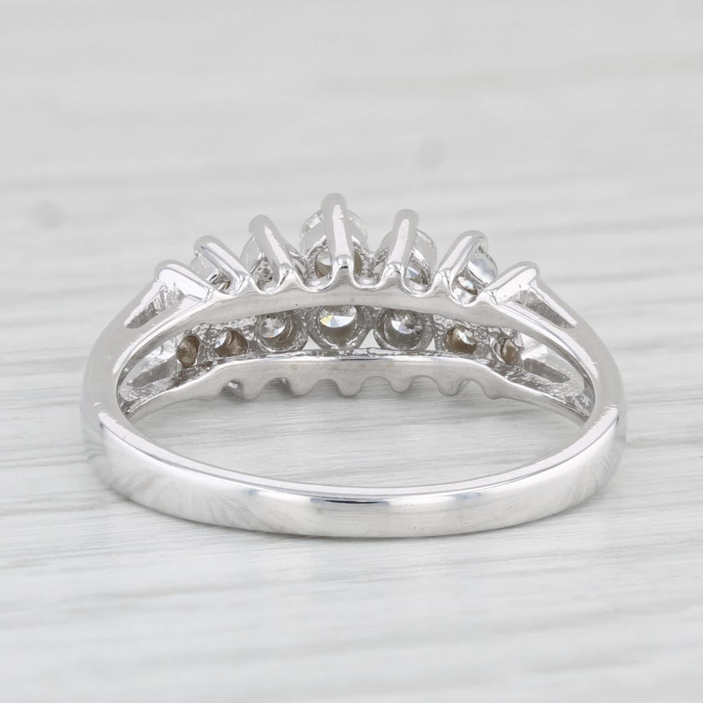 Light Gray 0.37ctw Tiered Pyramid Diamond Ring 14k White Gold Size 6.5 Stackable