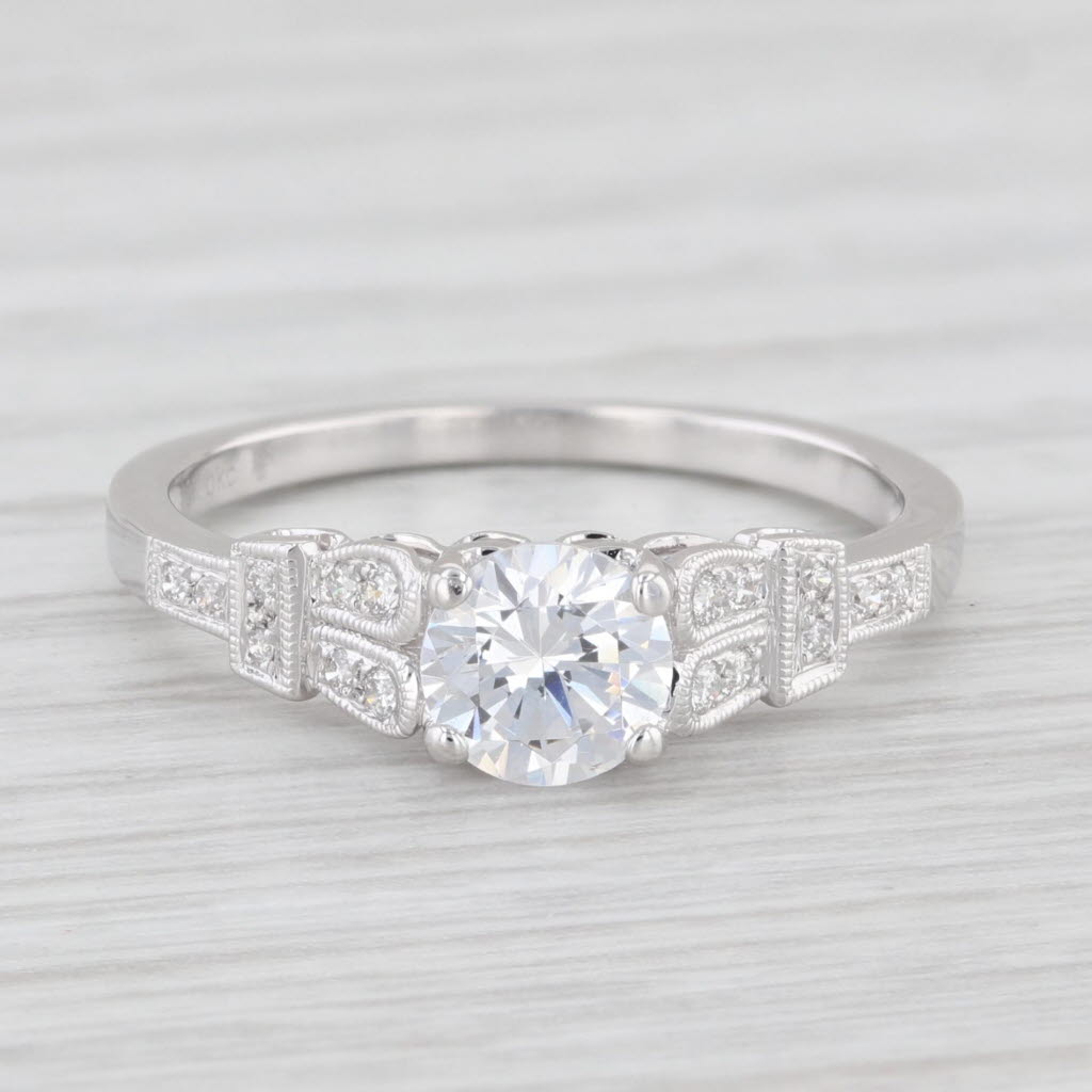Light Gray New Round Semi Mount Engagement Ring Diamond 18k Gold Size 6 Beverley K