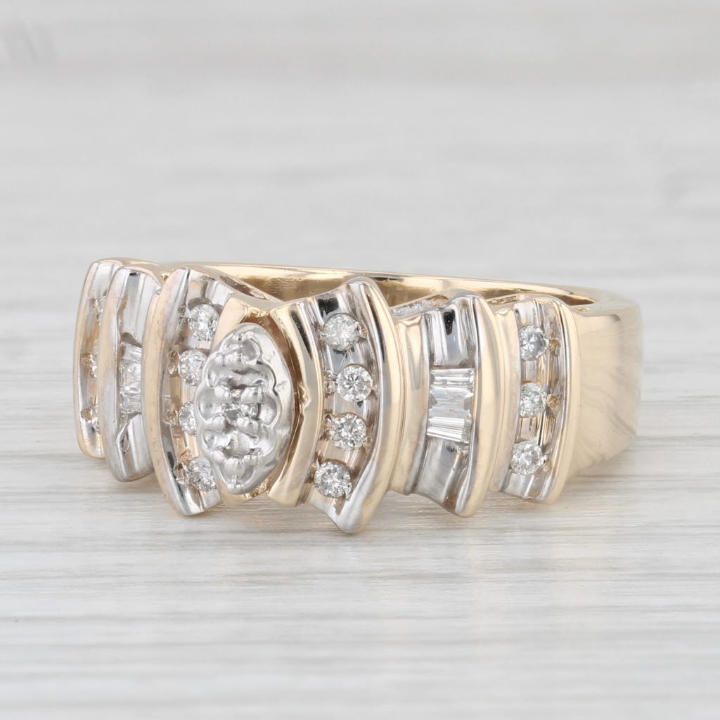 Light Gray 0.23ctw Diamond Ring 10k Yellow Gold Size 7 Engagement