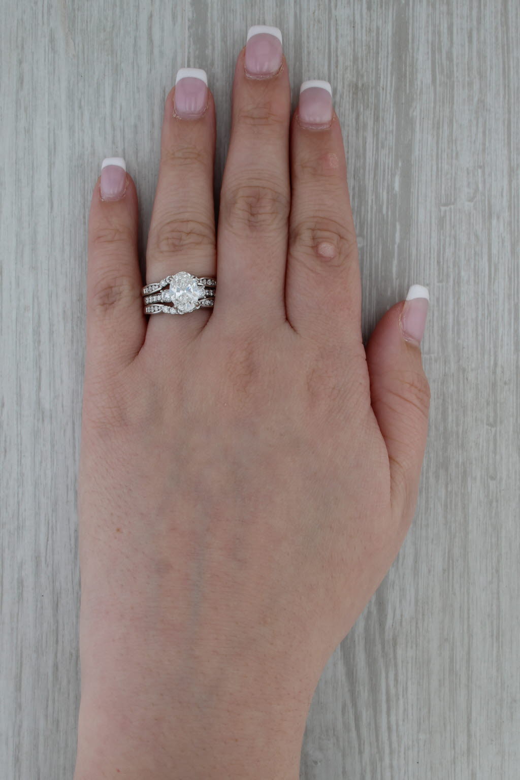 2.74ctw IGI Lab Created Diamond Engagement Ring Wedding Band Jacket 14k Gold