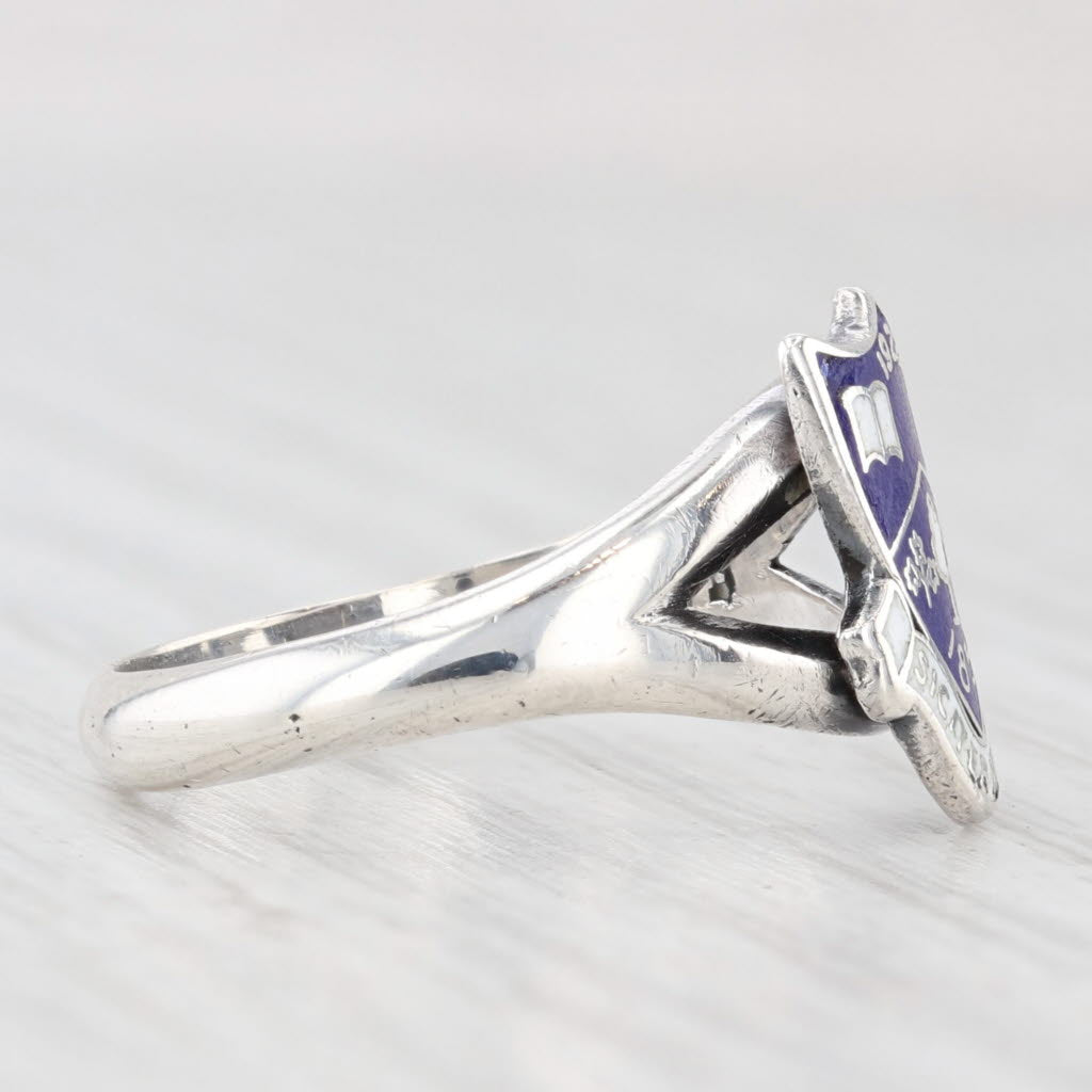 Sarnia Collegiate Institute Signet Class Ring Sterling Silver Enamel Size 5.75