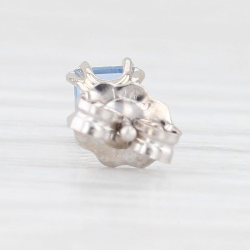 Lavender Square Lab Created Blue Sapphire Stud Earrings 14k White Gold