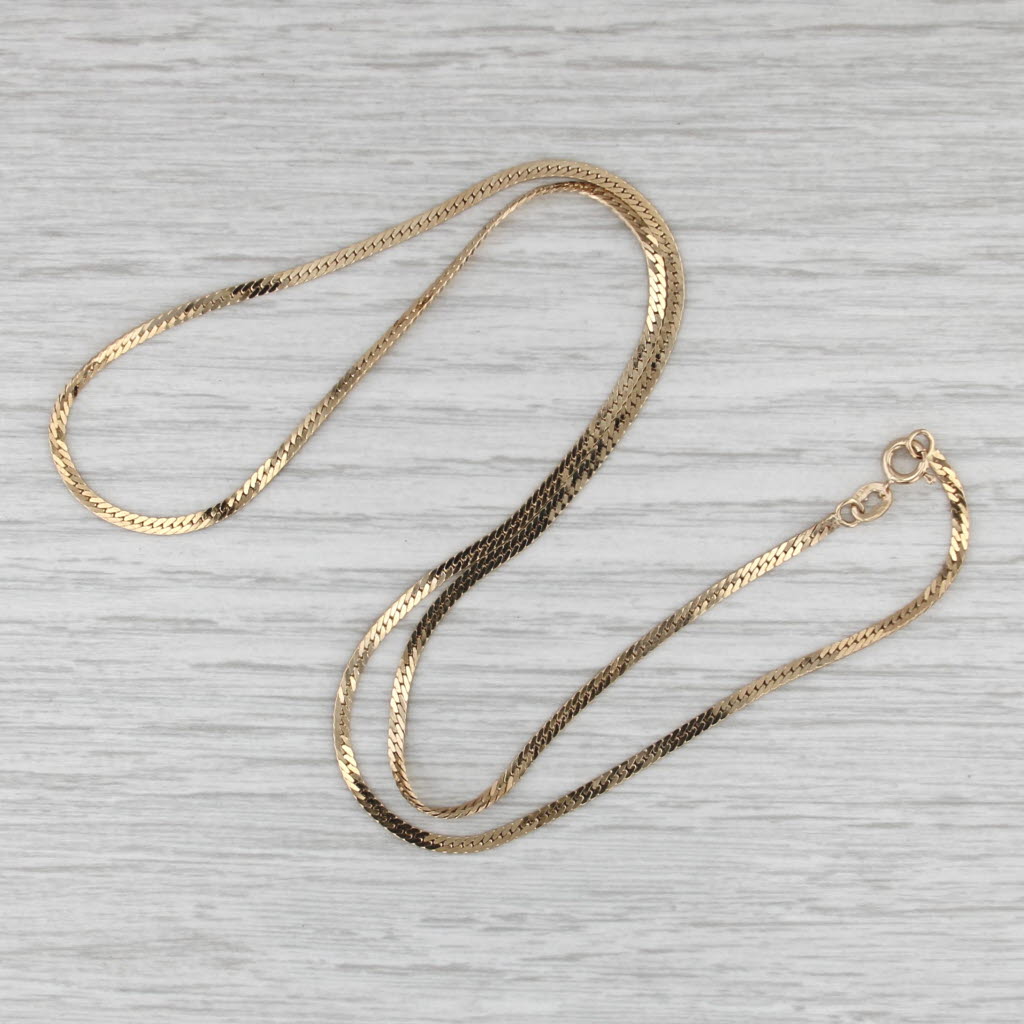 Herringbone Chain Necklace 14k Yellow Gold 20" 2mm