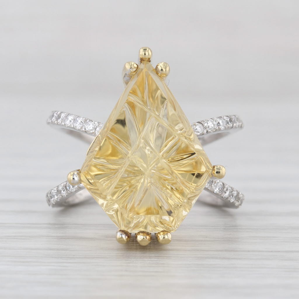 0.24ctw Diamond Cocktail Ring 18k Gold Palladium Size 5.25