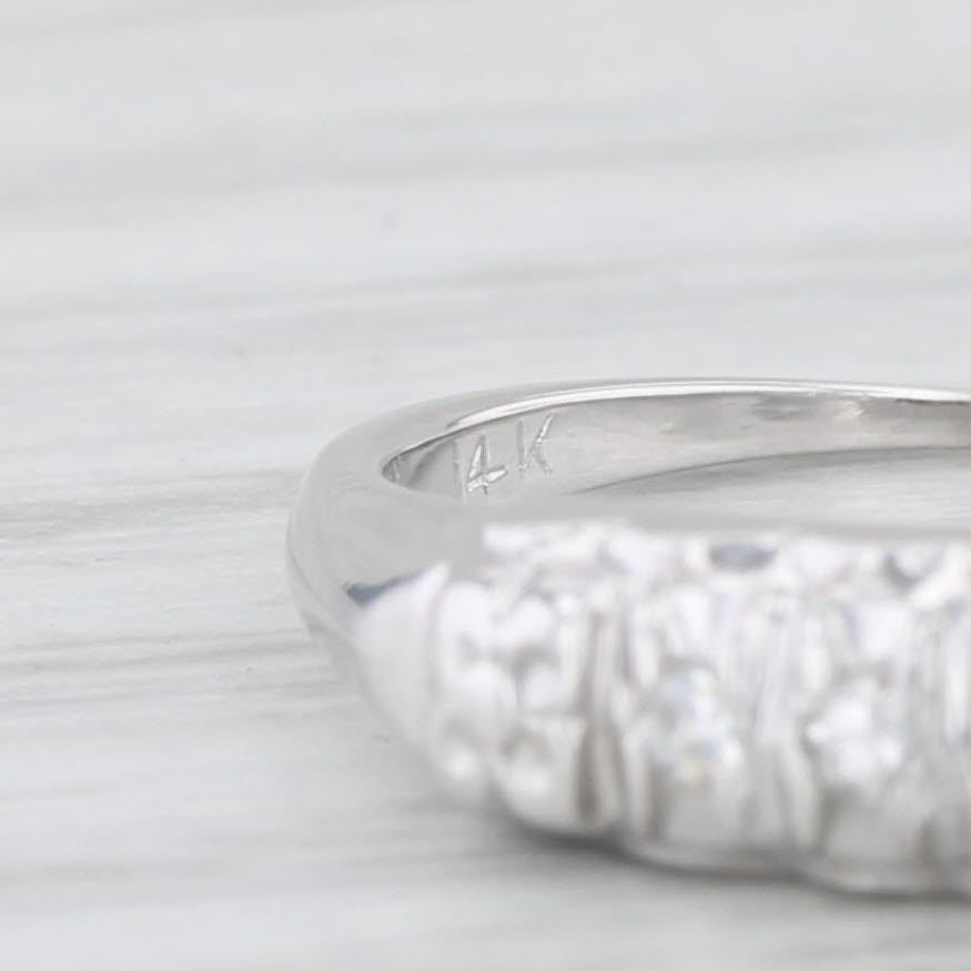 Light Gray 0.14ctw Diamond Engagement Ring Wedding Band Bridal Set 14k Gold Size 4