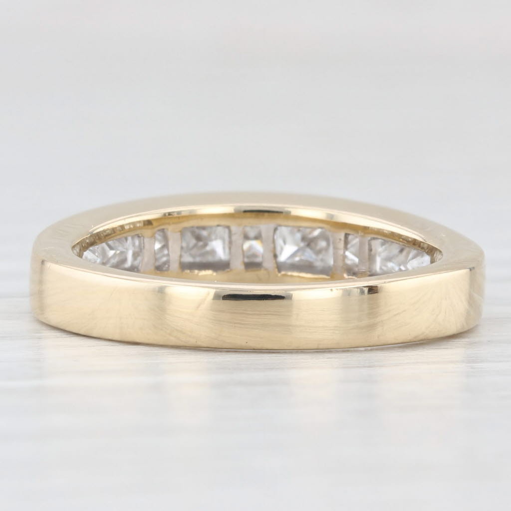 Light Gray 0.90ctw Diamond Wedding Band 14k Yellow Gold Size 7 Stackable Anniversary Ring