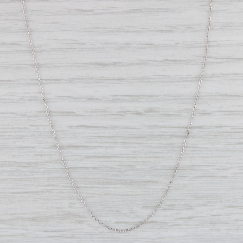 Light Gray 17.75" Cable Chain Necklace 10k White Gold 0.6mm