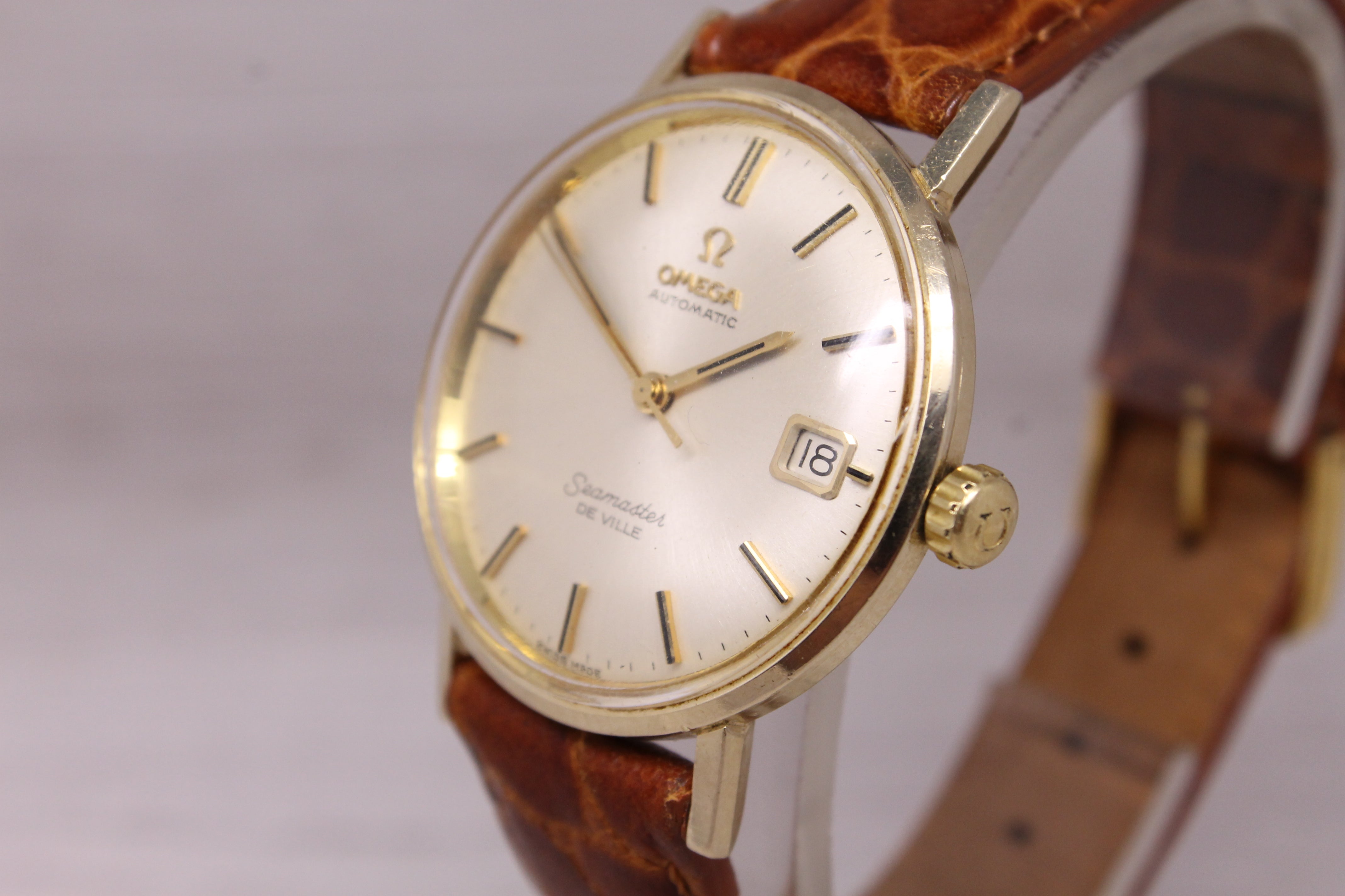 Vintage 1966 Omega Seamaster 14k Solid Gold Mens Automatic Watch c560 Original