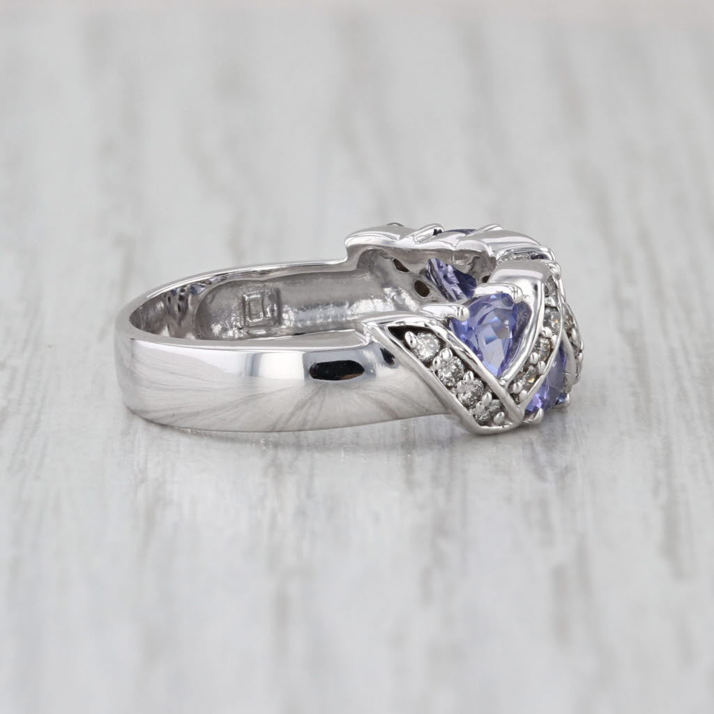 1.31ctw Tanzanite Diamond Ring 14k White Gold Size 6.75-7 Stackable