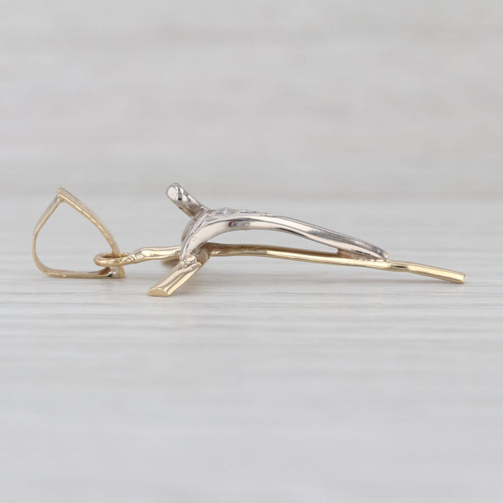 Cubic Zirconia Abstract Crucifix Cross Pendant 14k White Yellow Gold