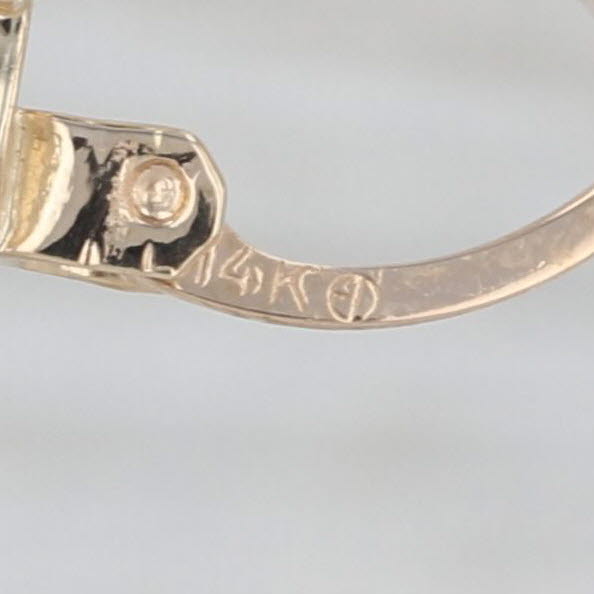 Textured Pattern Hoop Earrings 14k Yellow Gold Snap Top Round Hoops