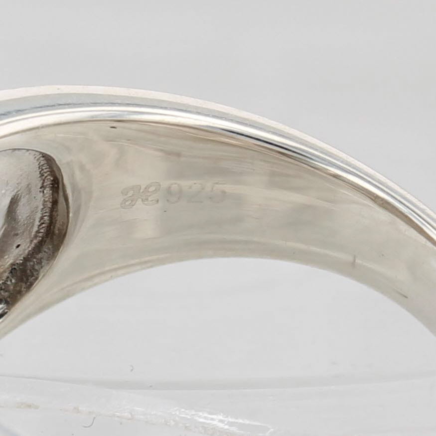 Light Gray Gray Simulated Pearl Ring Sterling Silver Size 6 Round Button Solitaire