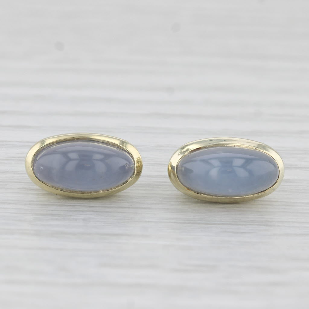 Light Gray David Yurman Blue Chalcedony Earring Enhancer Charms 14k Yellow Gold