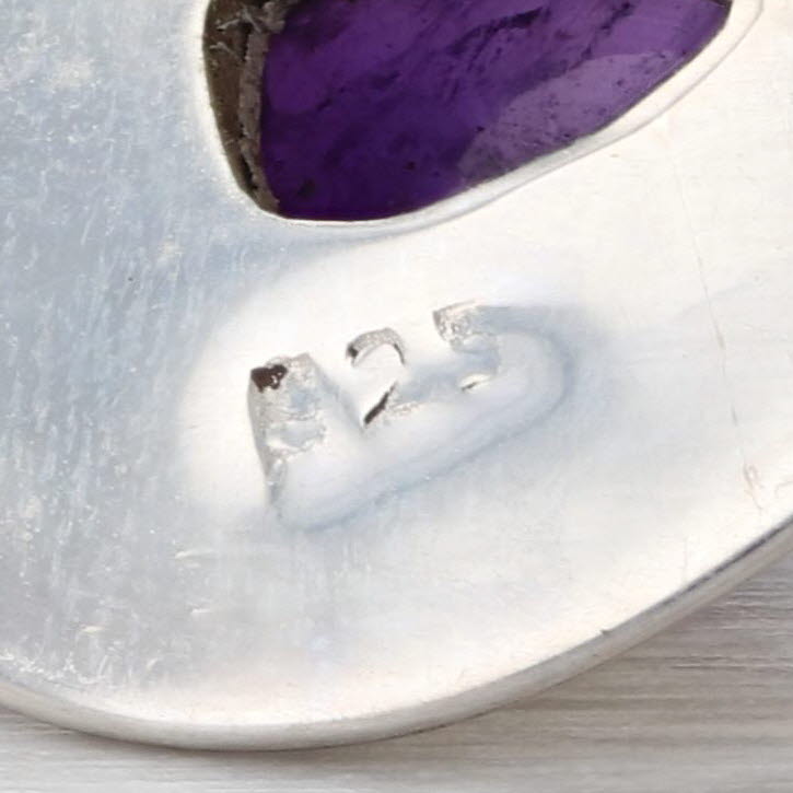 New Amethyst Teardrop Pendant Sterling Silver 925 Pear Solitaire