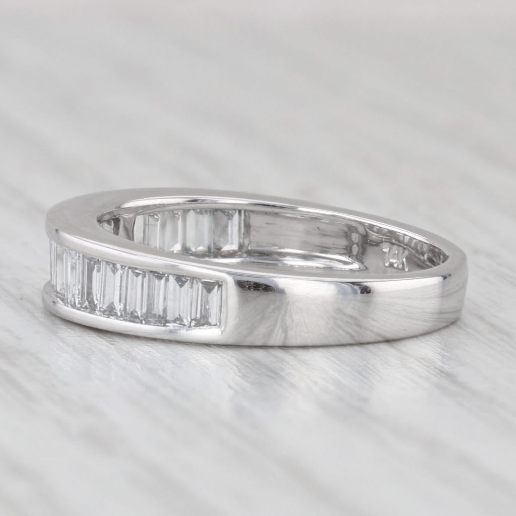 0.90ctw Diamond Wedding Anniversary Band 14k White Gold Size 5.75 Band