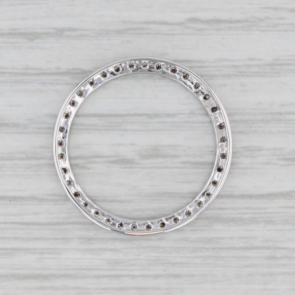Gray 0.50ctw Diamond Eternity Circle Pendant 14k White Gold Floating Drop