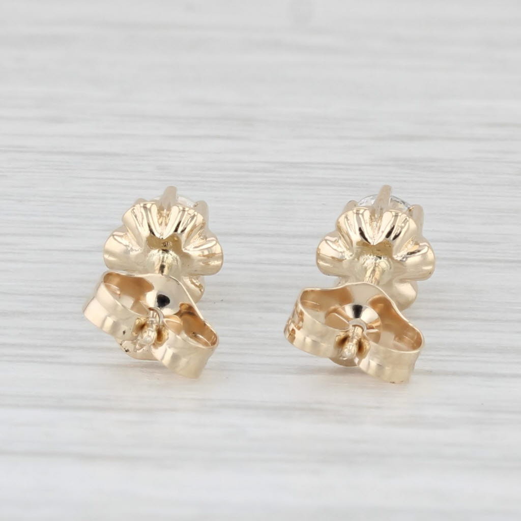 Light Gray Vintage 0.23ctw Diamond Stud Earrings 14k Yellow Gold Round Solitaire Studs