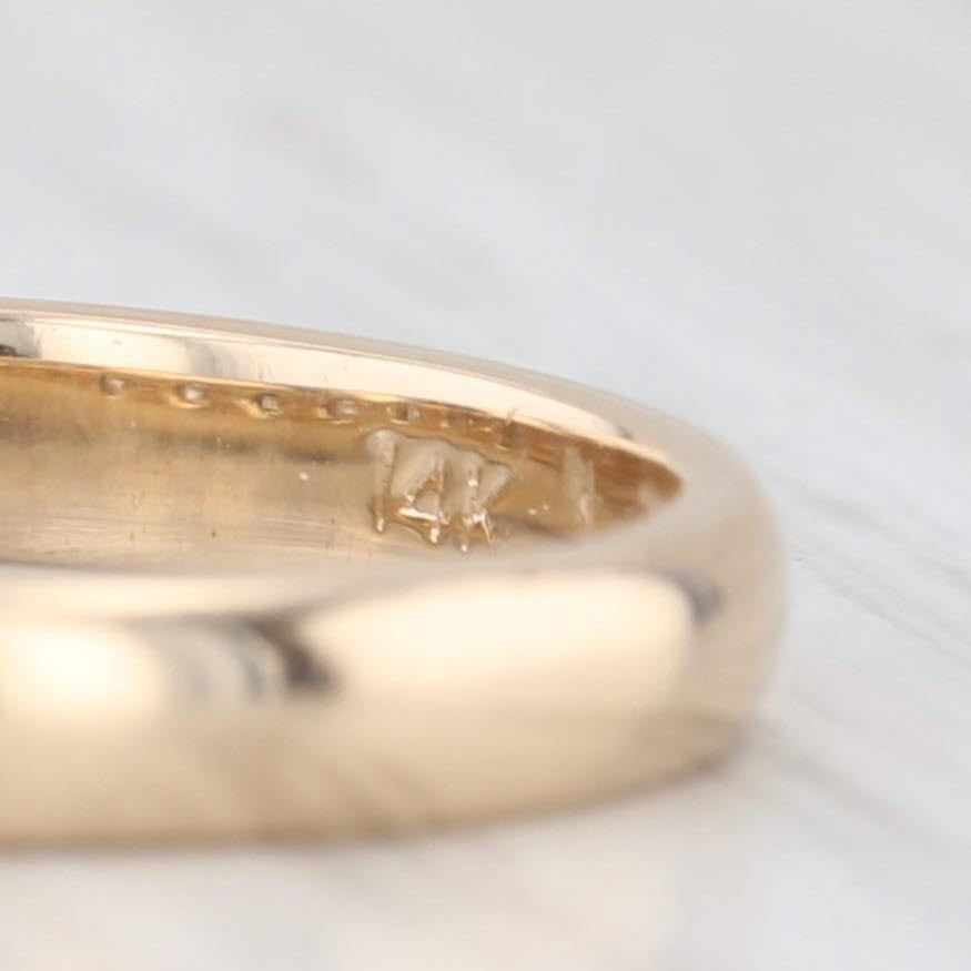 Light Gray 0.38ctw Diamond Wedding Band 14k Yellow Gold Size 7 Stackable Anniversary Ring