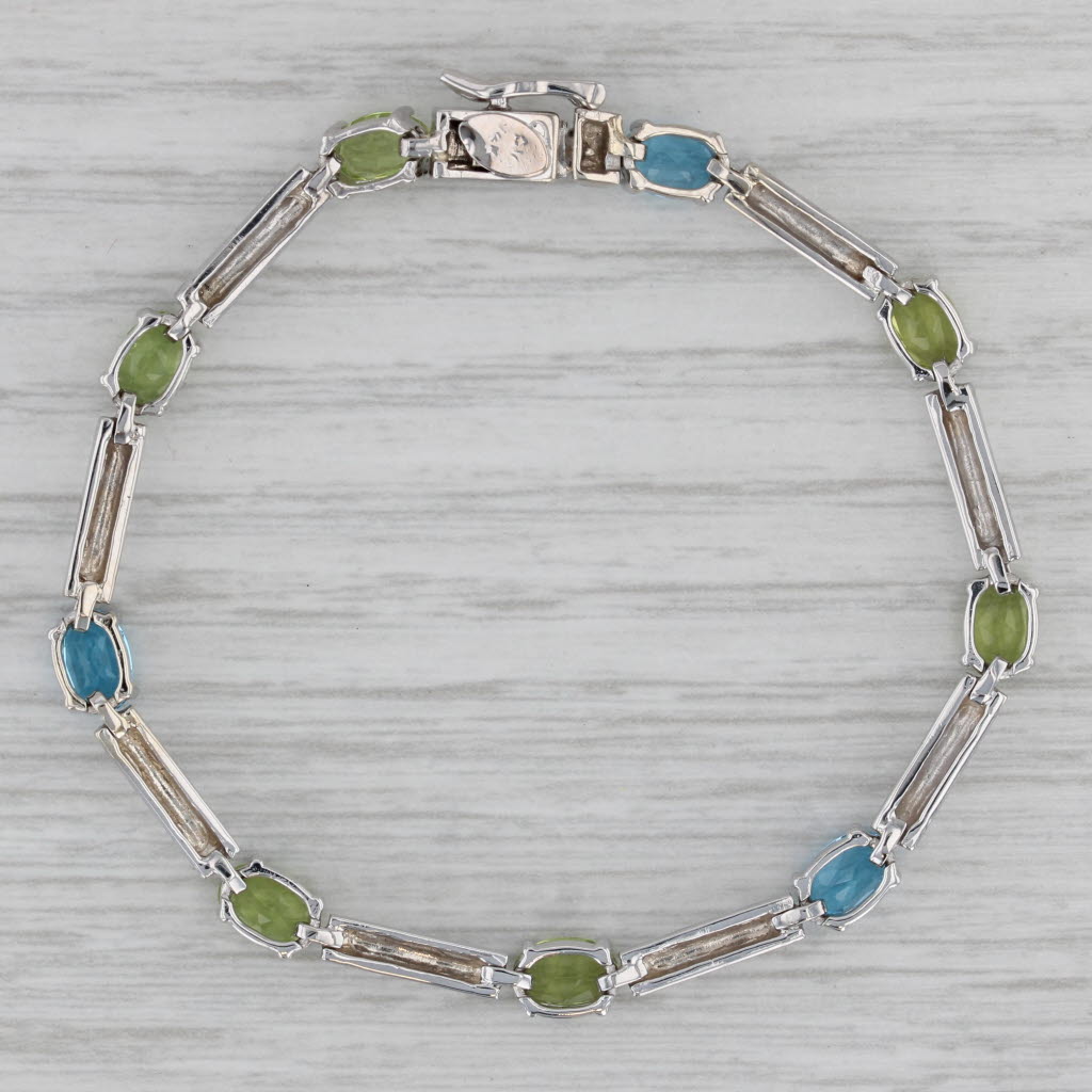 Gray 4.60ctw Peridot Topaz 14k White Gold 6.25" Bracelet