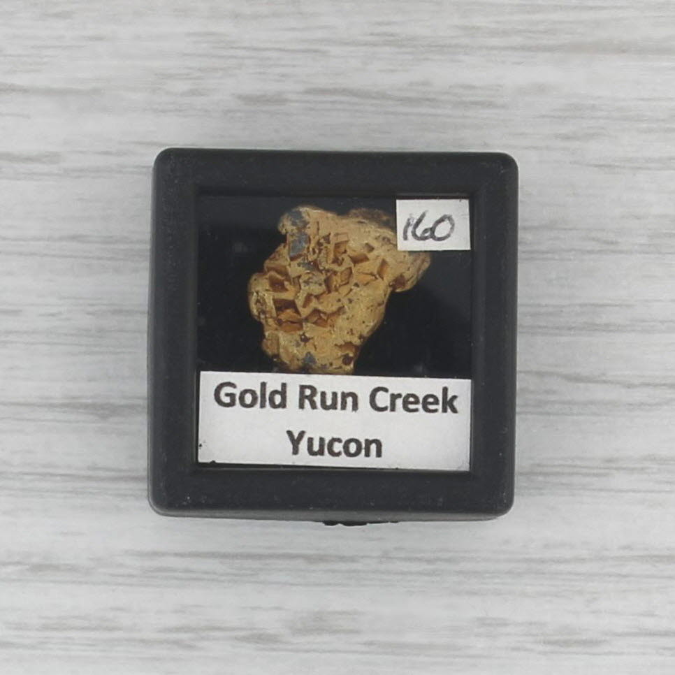 21-22k Gold Nugget in Box 2.48 grams Dawson City Gold Run Creek Yukon