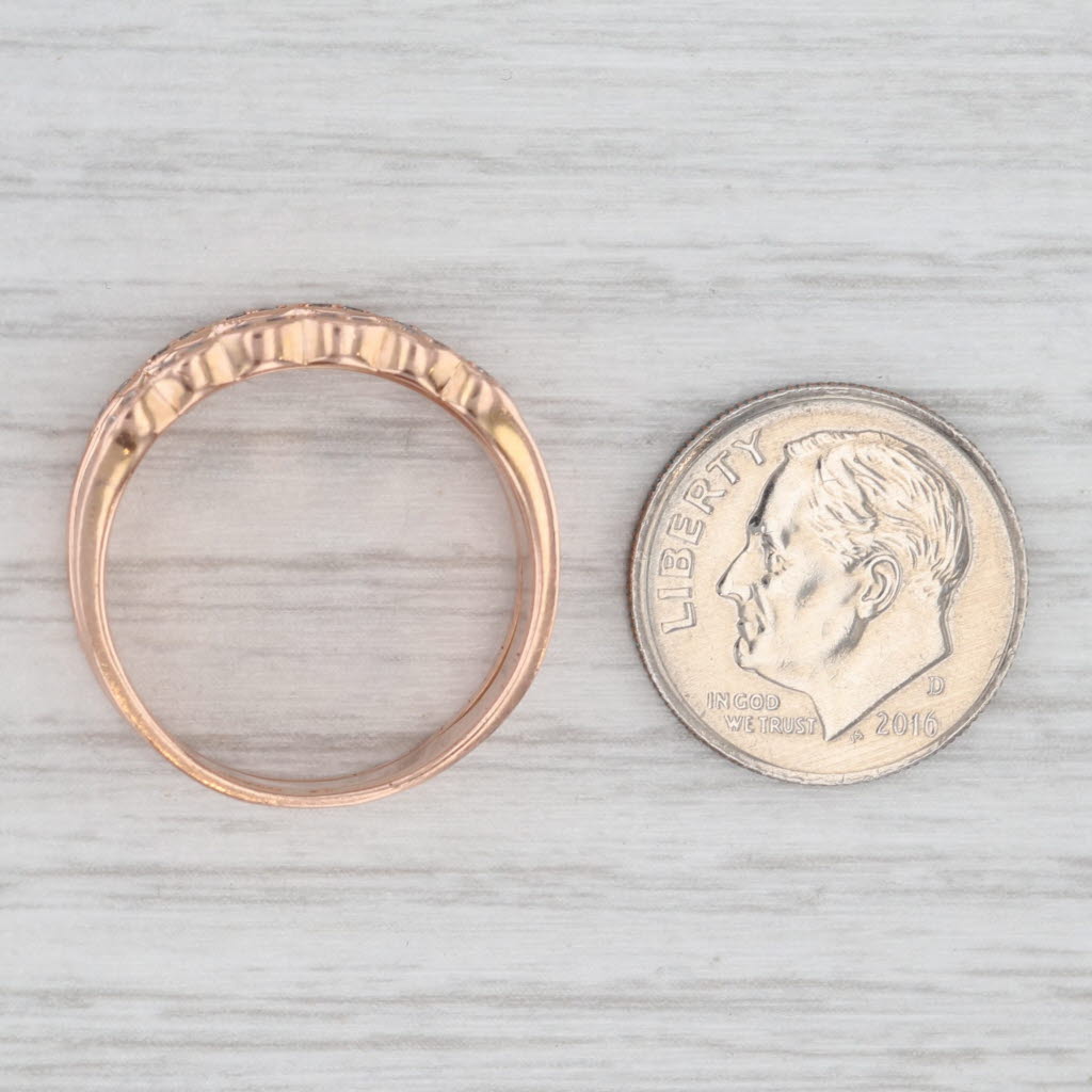 Light Gray 0.12ctw Soldered 3-Ring Diamond Bands 10k Rose Gold Size 8.25 Stackable Ring