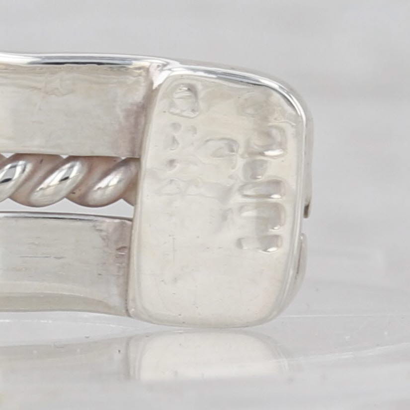 Mexico Rope Accented Cuff Bracelet Sterling Silver 7" 9.8mm