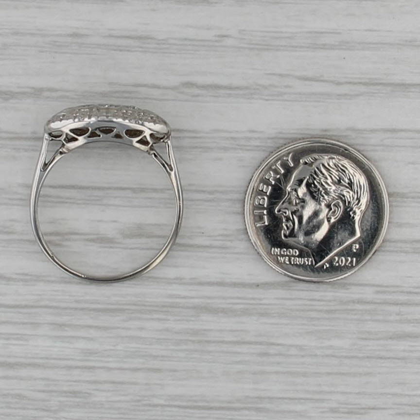 Vintage Diamond Princess Hearts Ring 10k 14k White Gold Size 6.5