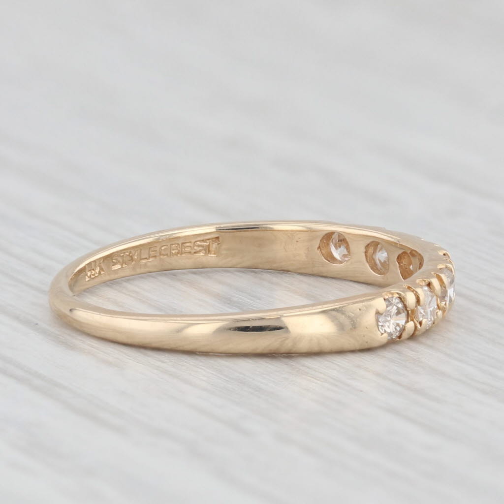 Light Gray 0.20ctw Diamond Wedding Ring 14k Yellow Gold Sz 6.25 Stackable Anniversary Band