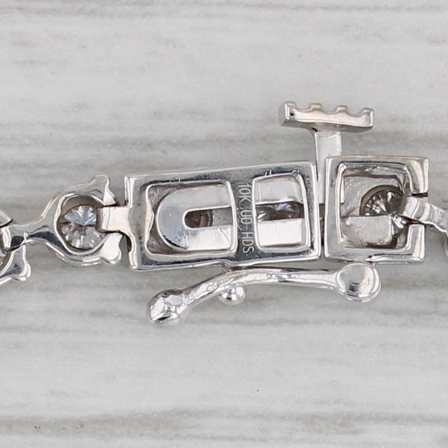 Gray 2ctw Diamond Tennis Bracelet 10k White Gold 7" 3.8mm
