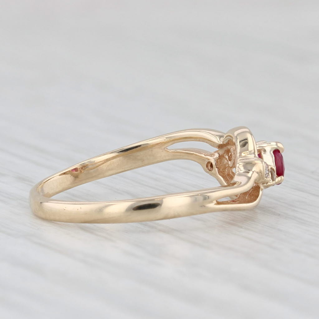 Light Gray 0.13ct Oval Ruby Diamond Ring 10k Yellow Gold Size 6.75
