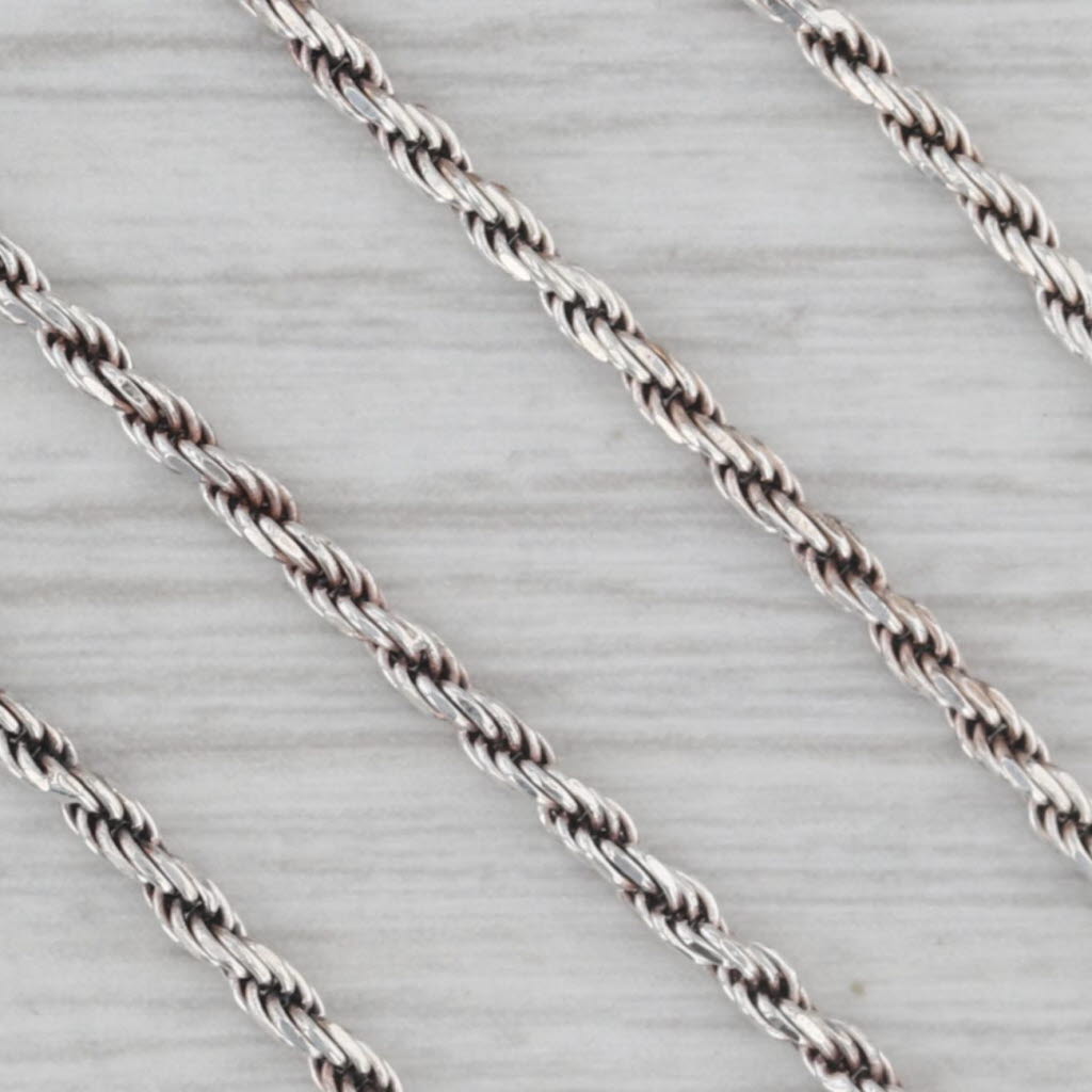 Gray Cultured Pearl Diamond Pendant Necklace Sterling Silver 18" Rope Chain