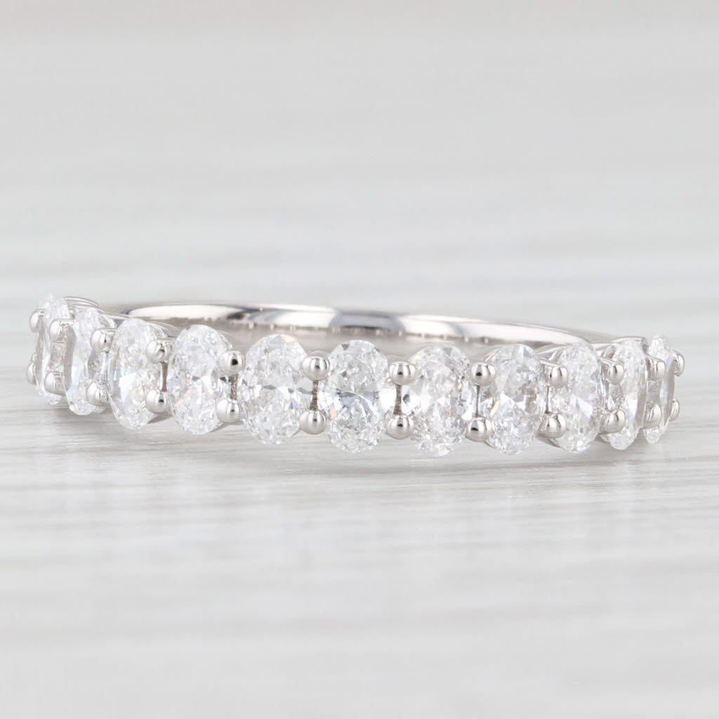 Light Gray New 1.06ctw Lab Grown Diamond Wedding Band 14k White Gold Stackable Ring Sz 6.5
