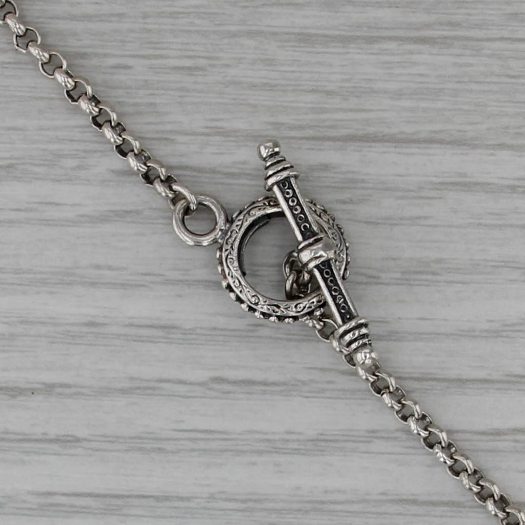 Konstantino Necklace with Pouch Sterling Silver 18k Gold Glass Nugget Greek Key