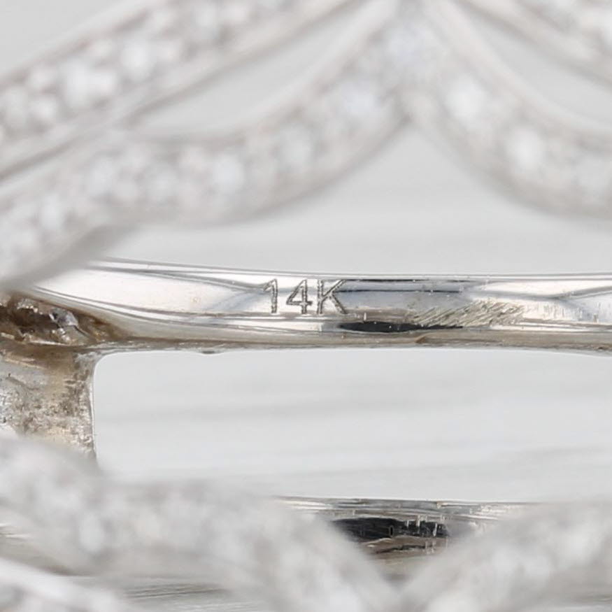 Light Gray 0.25ctw Diamond Enhancer Ring Jacket 14k White Gold Size 6.25 Wedding Bridal