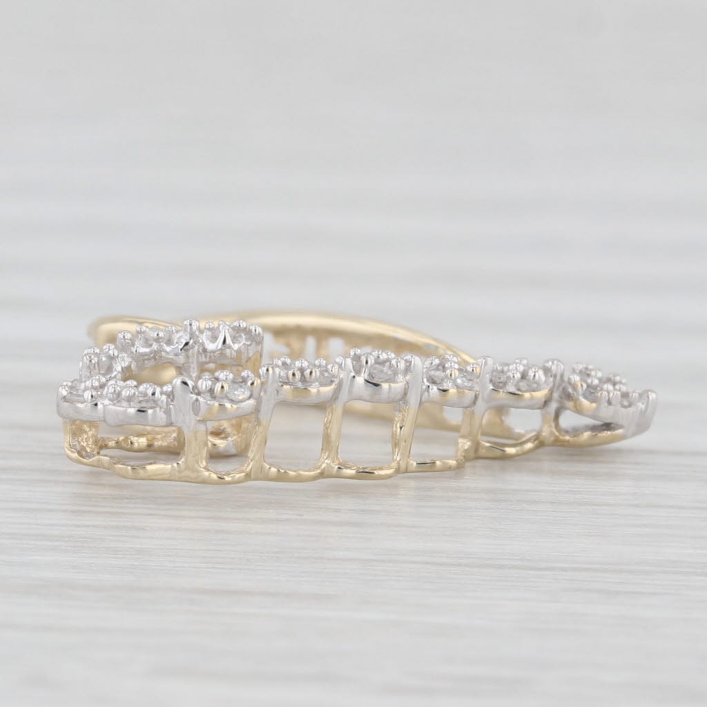 Light Gray Diamond Love Open Heart Pendant 10k Yellow Gold