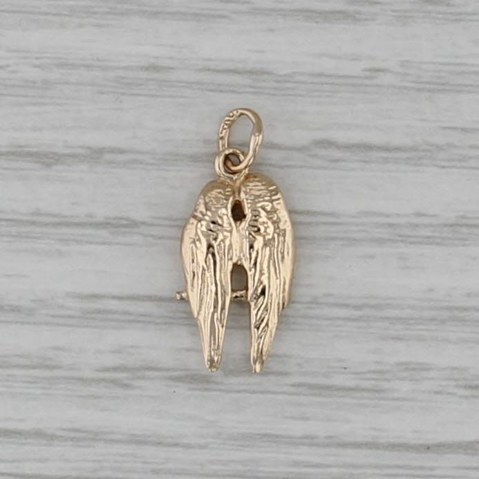 Vintage Love Birds Charm 14k Yellow Gold Pendant