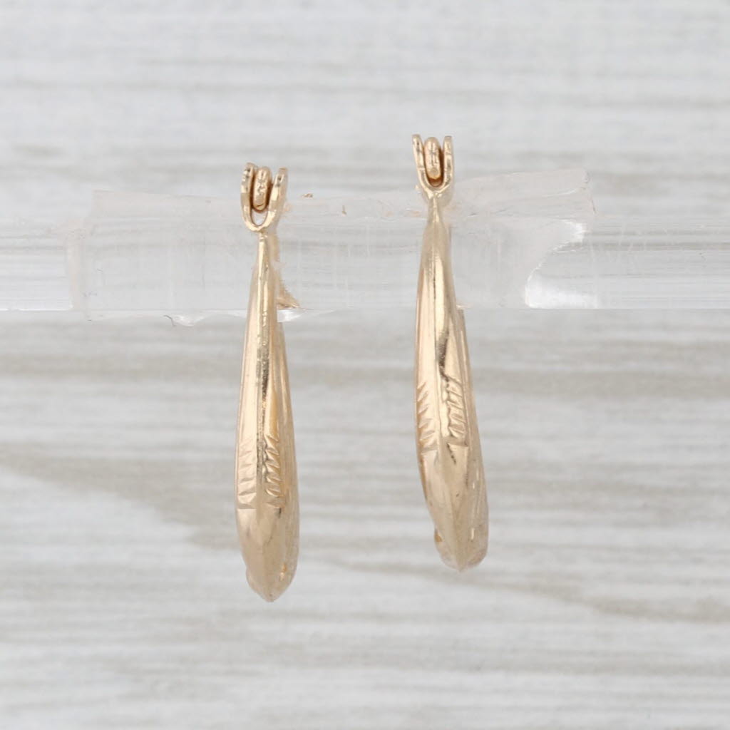 Kissing Whales Hoop Earrings 14k Yellow Gold Snap Top Round Hoops Nautical
