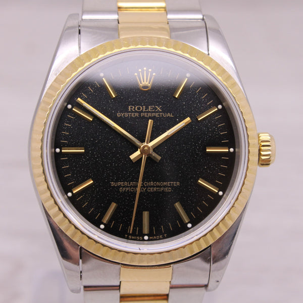 Vintage 1994 Rolex OP 34mm 14233 Steel & 18k Mens Automatic Watch Oyster Band