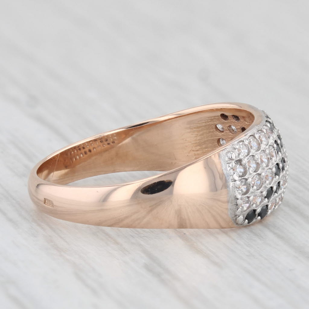 Light Gray 0.36ctw Black & White Cubic Zirconia Pave Ring 14k Yellow Gold Size 6.75