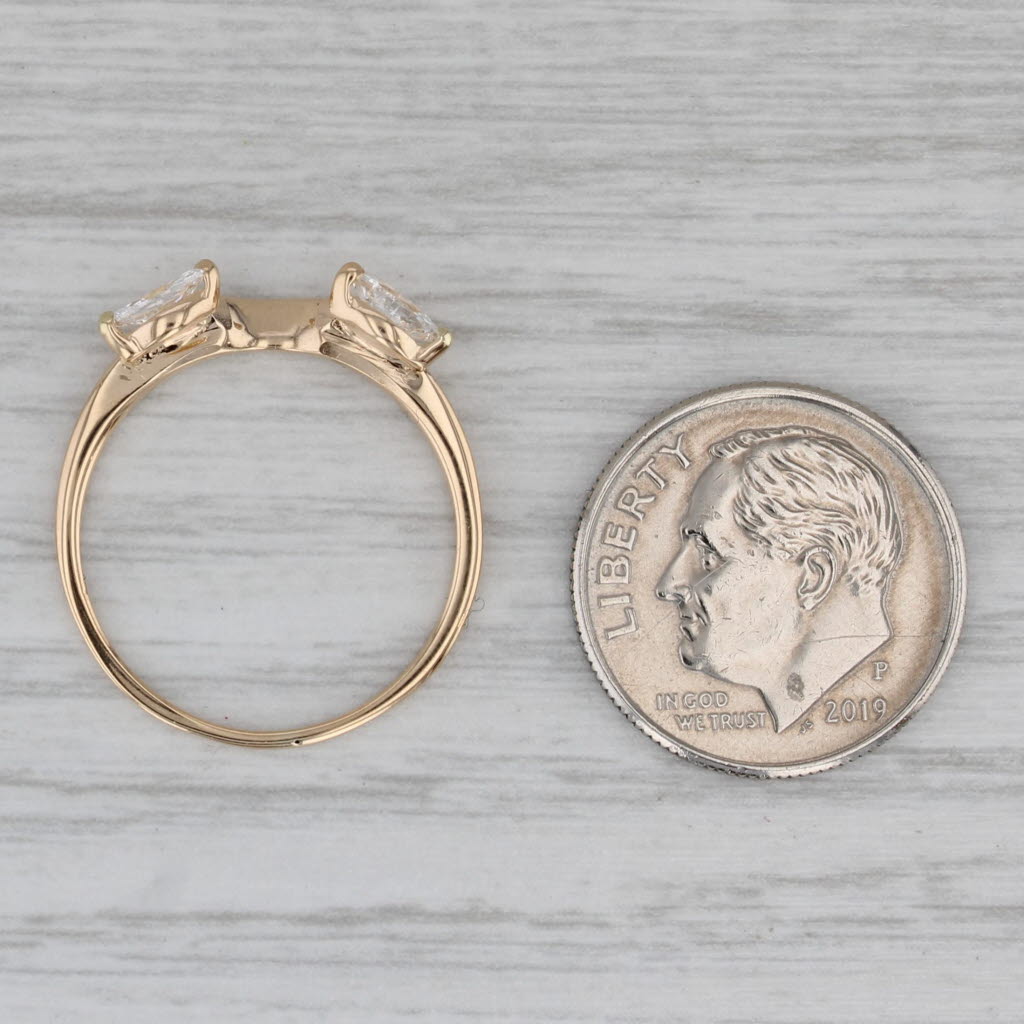 0.28ctw Diamond Ring Enhancer Wedding Band Guard 14k Yellow Gold Size 6.5 Bridal