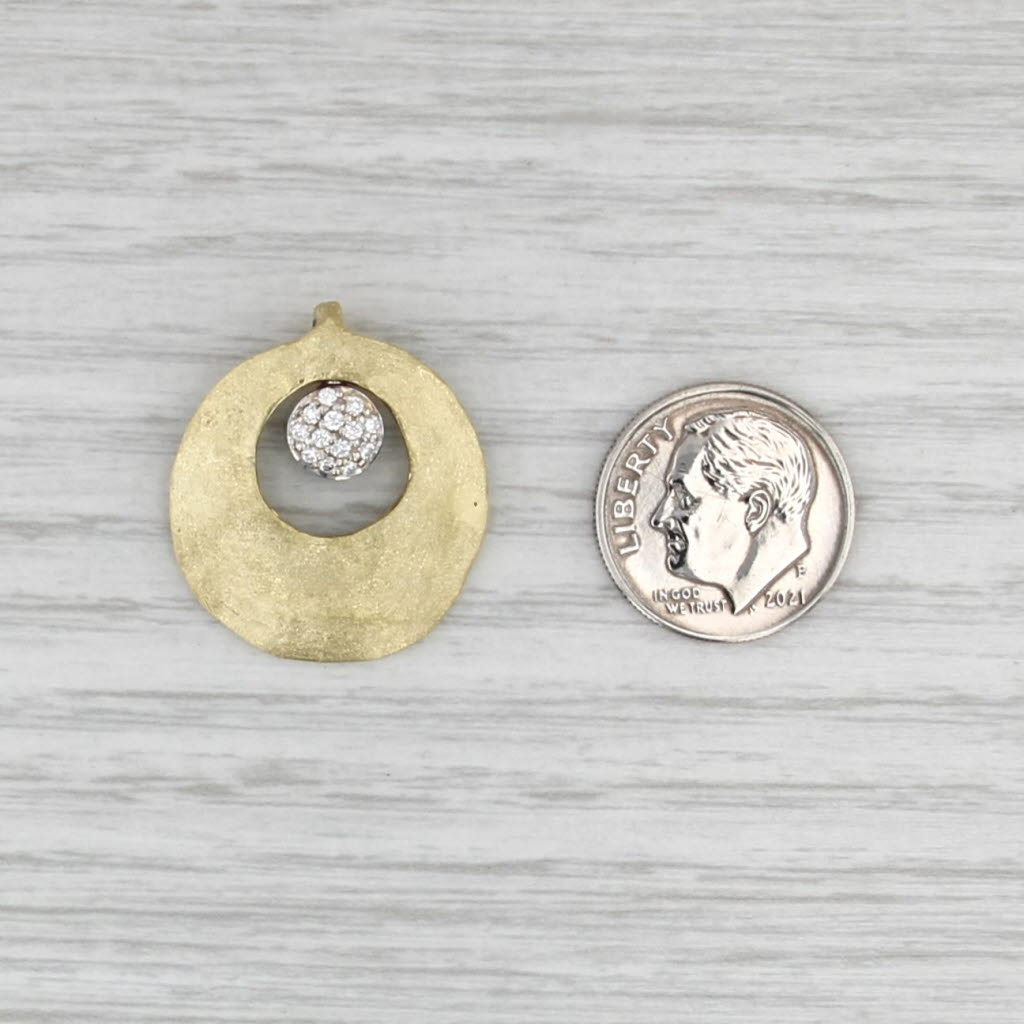 Fana Diamond Cluster Circle Pendant 18k Yellow Gold Floating Drop