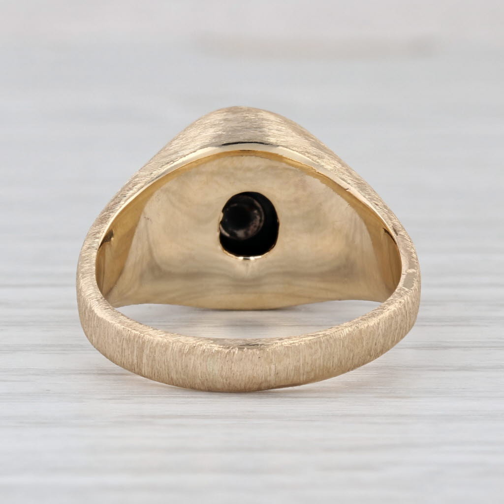 Onyx Masonic Signet Ring 14k Yellow Gold Size 10 Blue Lodge Square Compass